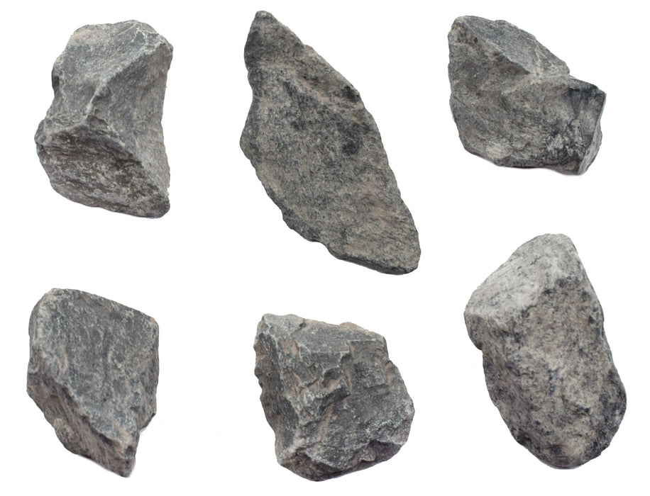 6PK Raw Gray Limestone, Sedimentary Rock Specimens - Approx. 1" - Geologist Selected & Hand Processed - Great for Science Classrooms - Class Pack - Eisco Labs