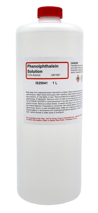 0.5% Phenolphthalein Solution, 1L - Laboratory Grade