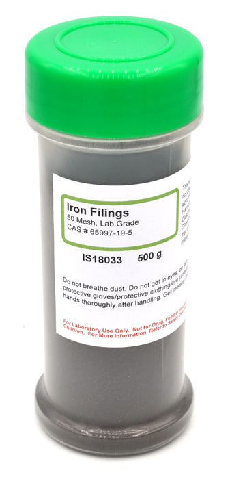 Iron Filings, 500g - 50 Mesh - Lab-Grade - The Curated Chemical Collection
