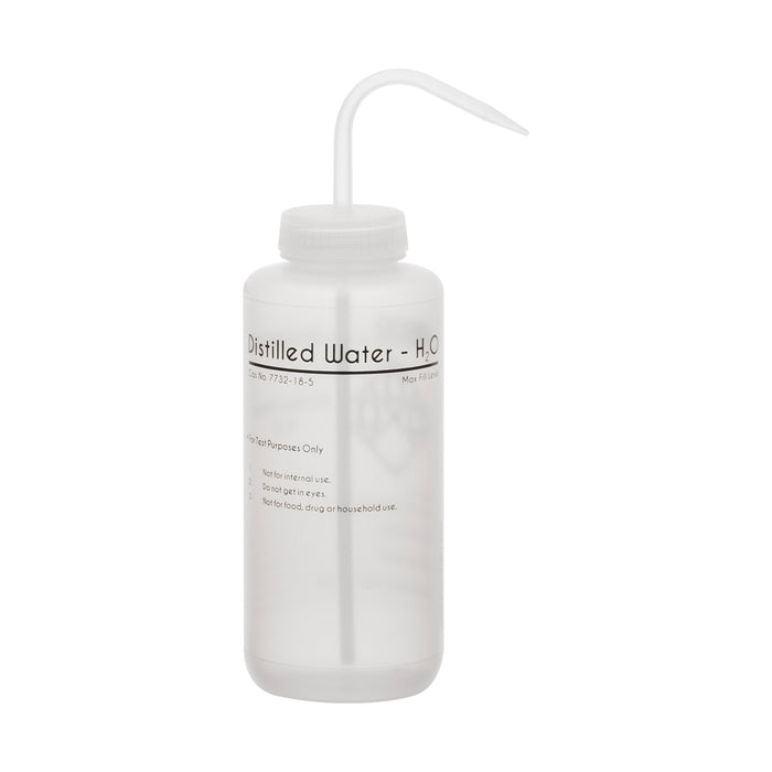 Distilled Water Wash Bottle, 1000ml - Polyethylene - One Color