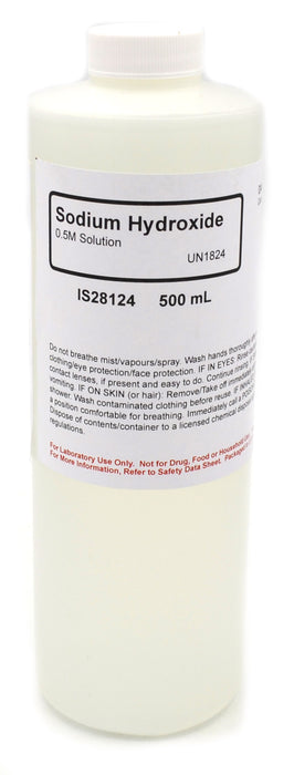 Sodium Hydroxide Solution, 500mL - 0.5M - The Curated Chemical Collection