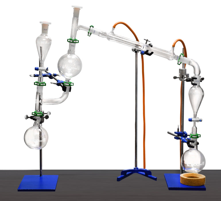 Essential Oils Extraction Apparatus, 23 Piece Set - Glass Steam Distillation - Borosilicate Glass