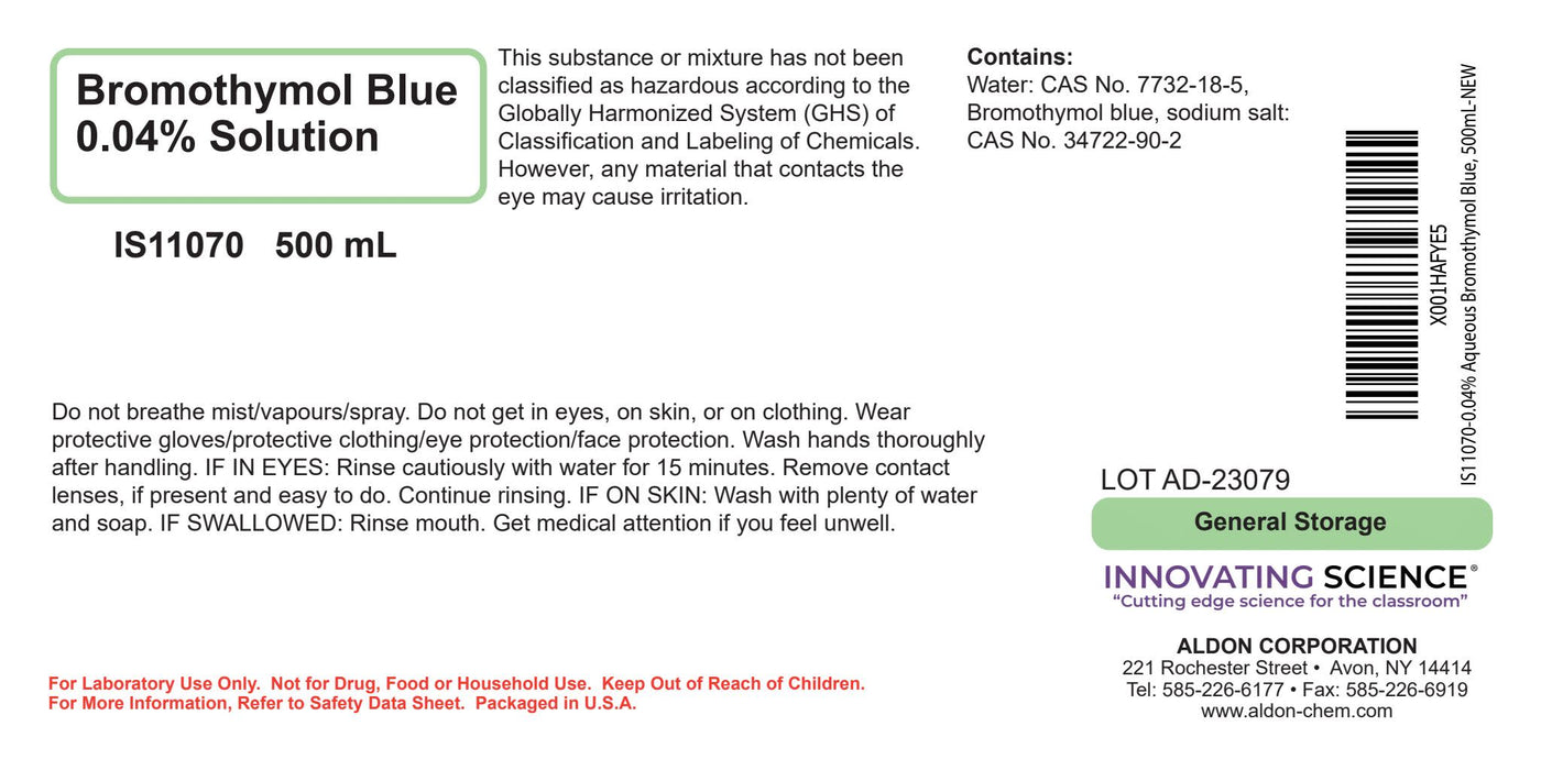 0.04% Bromothymol Blue, 500mL - Aqueous - The Curated Chemical Collection