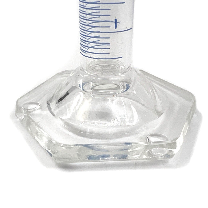 Eisco Labs - Graduated Cylinder, 5mL - ASTM, Class A - Tolerance ±0.05mL - Protective Collar, Hexagonal Base - Blue Graduations - with Individual Work Certificate - Borosilicate 3.3 Glass