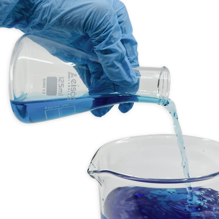 Eisco Labs - 125mL Conical Flask, Narrow Neck, Borosilicate Glass - Ideal for Mixing Solutions, Titrations, Microbial Cultures, and Heating in Chemistry, Biology, and Environmental Science Labs