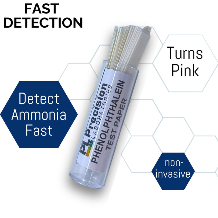 Eisco Labs - Phenolphthalein Test Paper for Ammonia Detection - 100 Strips