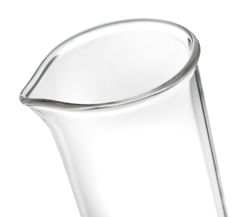 Graduated Cylinder, 100mL - ASTM Class A - Protective Collar, Hexagonal Base - White Graduations - Borosilicate Glass