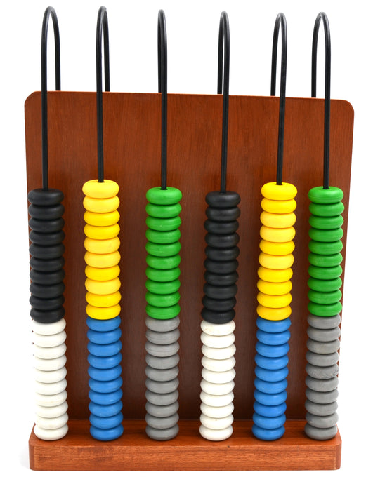 Wooden Frame Abacus, 6 Steel Wires