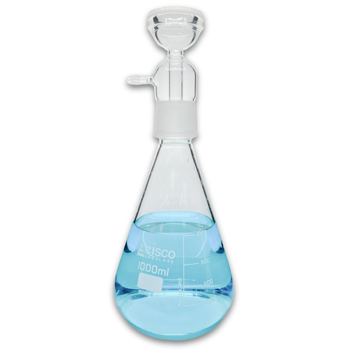 Eisco Labs - Spare Flask 1000mL for Filtration Assembly - High-Quality Borosilicate Glass - 1000mL Filtration Systems Compatible - Durable and Chemical Resistant Replacement Flask for Vacuum Filtration