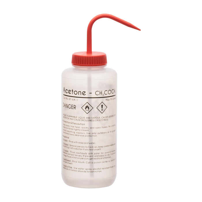 Acetone Wash Bottle, 1000ml - Polyethylene - One Color