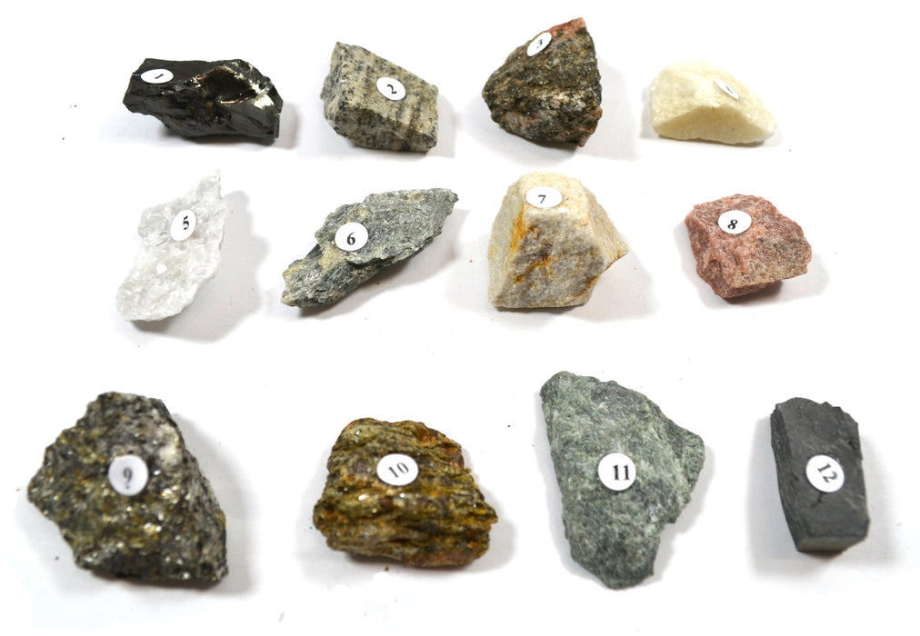 12 Piece Metamorphic Rocks Kit - Includes Rock Samples