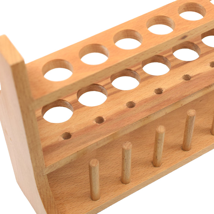 Test Tube Rack - Holds 13 x 20mm Tubes - Hardwood