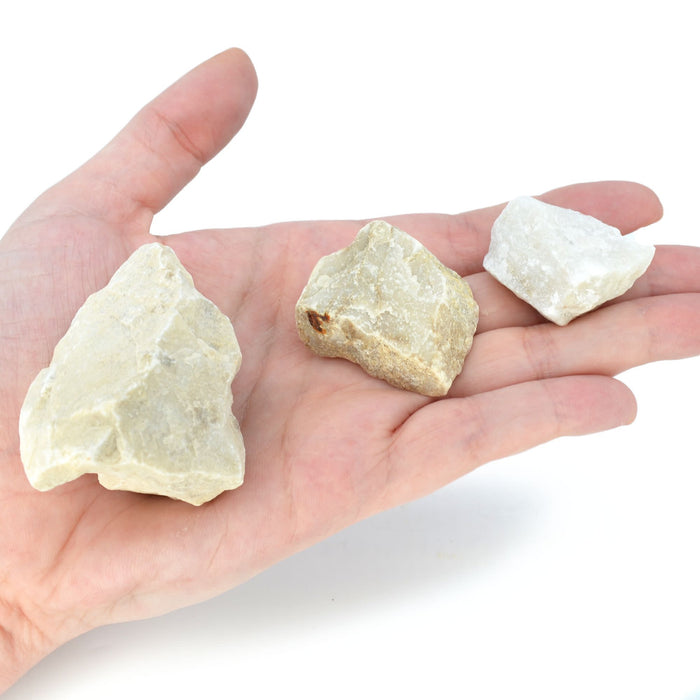 6PK Raw Fine White Marble, Metamorphic Rock Specimens - Approx. 1" - Geologist Selected & Hand Processed - Great for Science Classrooms - Class Pack - Eisco Labs