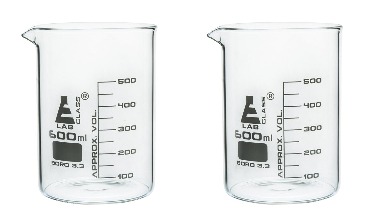 Premium Hand Crafted Beaker Mug Pint Glass or Coffee Mug Sized - Borosilicate Glass