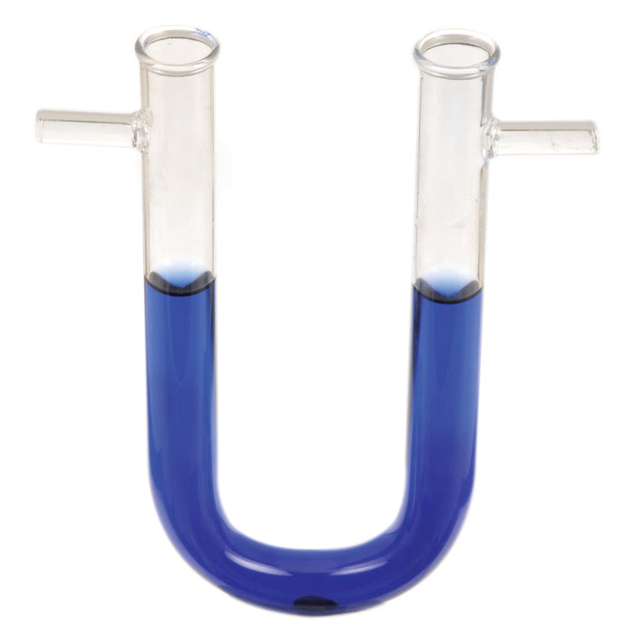 Absorption Tube, Calcium Chloride U-form with side Tubes, L 100mm, Dia 12mm, Borosilicate glass - hBARSCI
