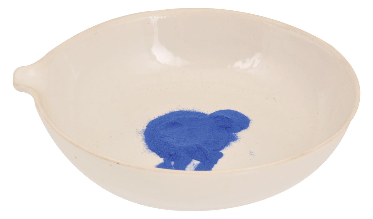 Evaporating Dish, 120ml, outer dia 94mm, Porcelain, round form with spout