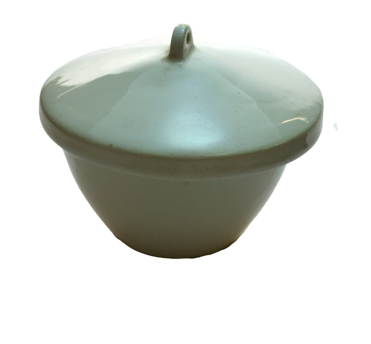Crucible 150ml., Porcelain with lid, Squat