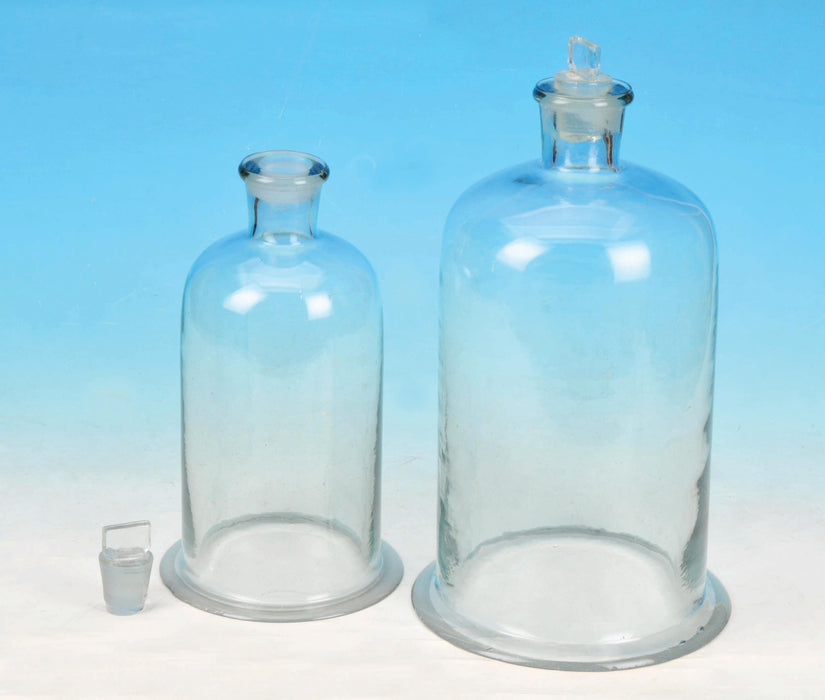 Bell Jar, Soda Glass with glass ground stopper on top, height 20cm x Dia 10cm.