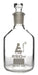 Reagent Bottle, Borosilicate Glass, Narrow Mouth with Interchangeable Hexagonal hollow glass Stopper - 250ml - Eisco Labs