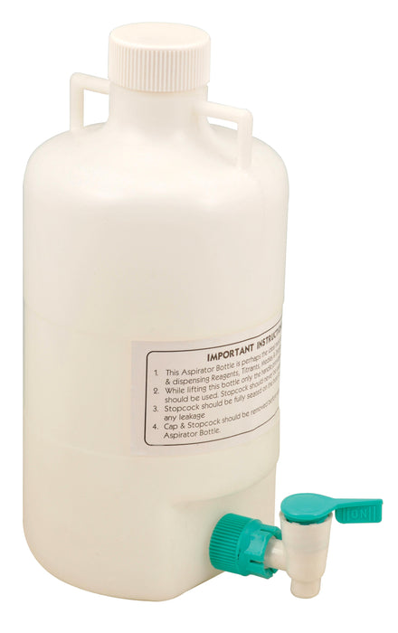 5 Liter Polypropylene Aspirator Bottle with Leak Proof Spigot - Eisco Labs