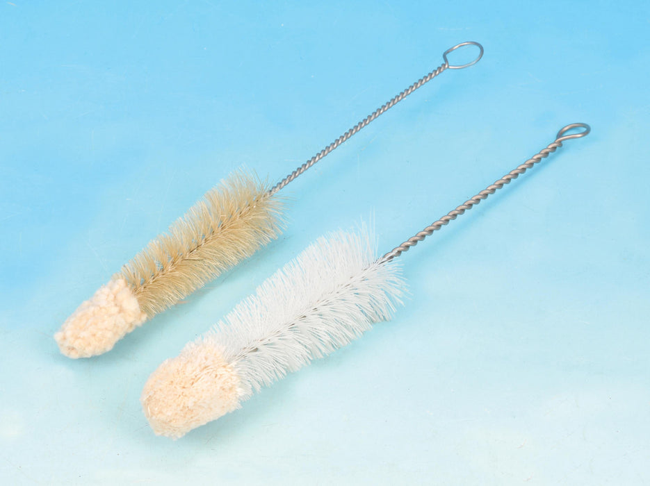 Brush-Test tube - Nylon, with cotton yarn tip on stainless steel wire handle, tapered head 35-25mm, for tube Dia 16-25mm