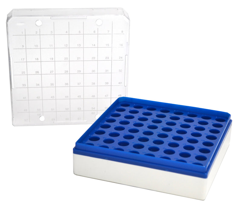 MCT Box, Polycarbonate & Autoclavable, cap. 1.5ml, 64 holes