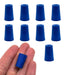 Neoprene Stopper Solid - Blue, Size: 10mm Bottom, 12.5mm Top, 20mm Length - Pack of 10