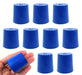Neoprene Stopper Solid - Blue, Size: 31mm Bottom, 36mm Top, 35mm Length - Pack of 10