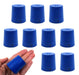 Neoprene Stopper Solid - Blue, Size: 33mm Bottom, 38mm Top, 38mm Length - Pack of 10