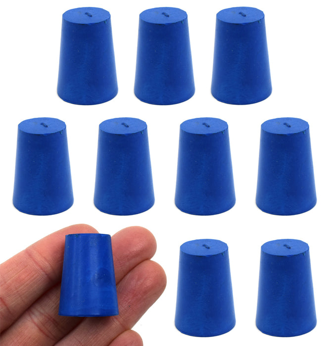 Neoprene Stopper ASTM Solid - Blue ASTM Size: #1 - 14mm Bottom, 19mm Top, 25mm Length - Pack of 10
