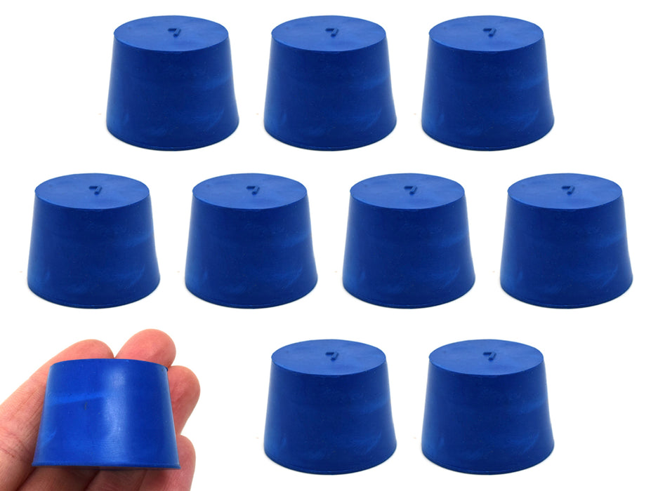 Neoprene Stopper ASTM Solid - Blue ASTM Size: #7 - 30mm Bottom, 37mm Top, 25mm Length - Pack of 10