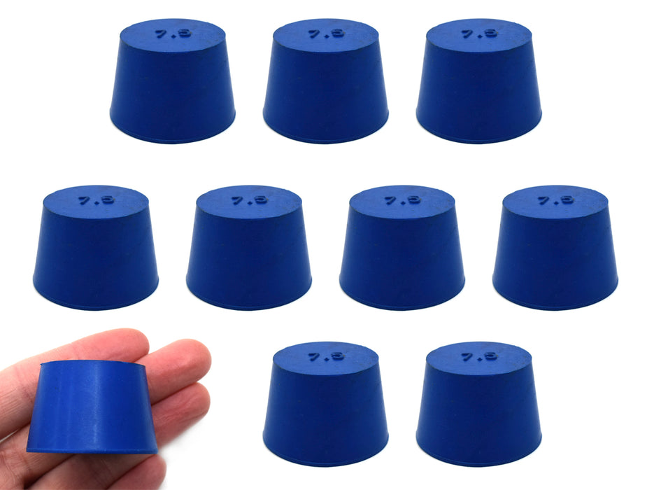 Neoprene Stopper ASTM Solid - Blue ASTM Size: #7.5 - 31mm Bottom, 39mm Top, 25mm Length - Pack of 10