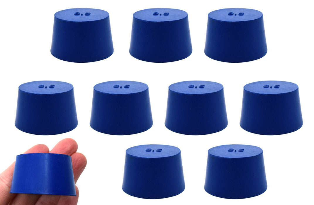 Neoprene Stopper ASTM Solid - Blue ASTM Size: #8.5 - 36mm Bottom, 43mm Top, 25mm Length - Pack of 10