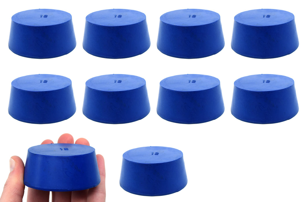 Neoprene Stopper ASTM Solid - Blue ASTM Size: #12 - 54mm Bottom, 64mm Top, 25mm Length - Pack of 10