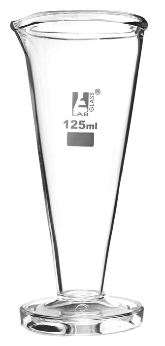 Conical Measure with Spout, Borosilicate Glass, 125ml, No graduations - Eisco Labs