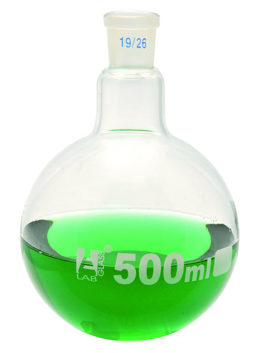 Flask Boiling with joint, flat bottom, short neck, interchangeable joint 2000ml, socket size 29/32, borosilicate glass