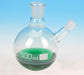 Flask with round bottom, cap. 2000ml, borosilicate glass, one oblique neck with joint, socket 34/35, side socket 19/26