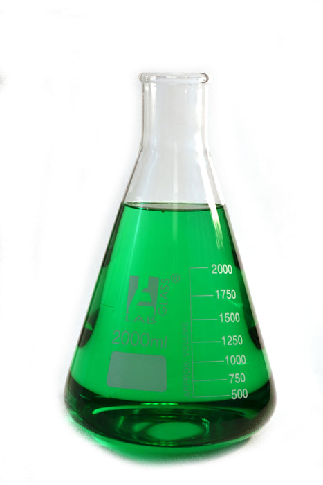 Flask Conical 2000ml, narrow neck, borosilicate glass
