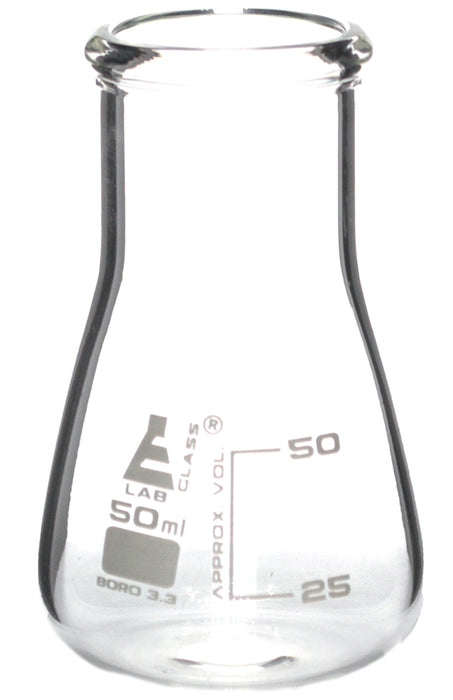 Conical Flask, 50ml, Wide Neck, Borosilicate Glass - Eisco Labs