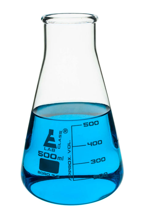 Flask Conical 500ml, wide neck, borosilicate glass