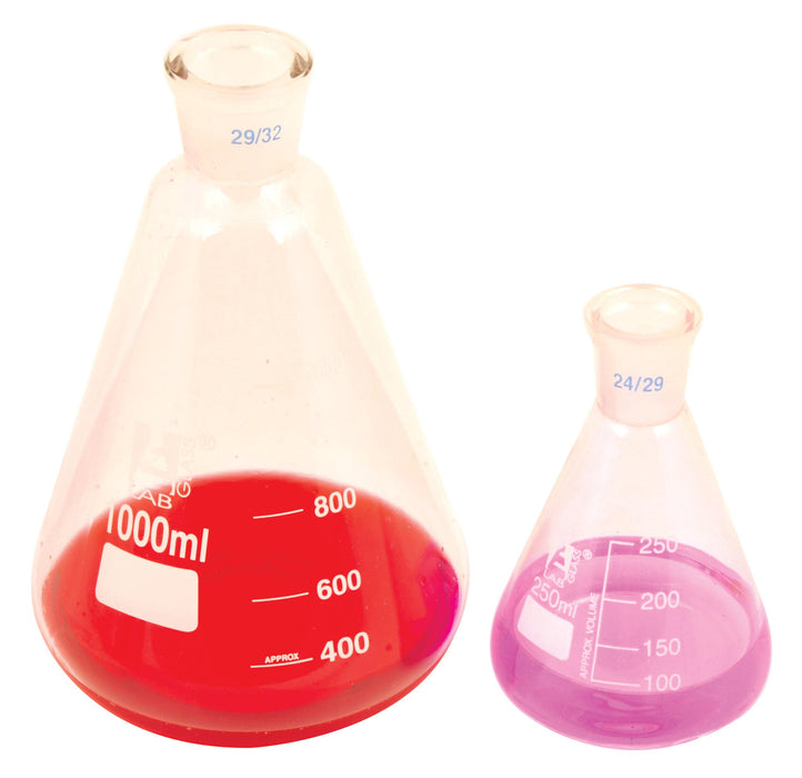 Flask Conical 25ml, Socket size 14/23, narrow neck, with interchangeable joint, borosilicate glass