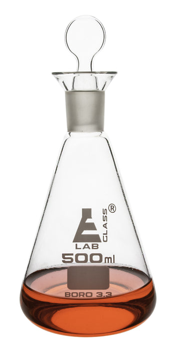 Flask Iodine, cap. 500ml, with interchangeable stopper, Socket size 24/29, borosilicate glass