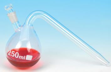 Retort Stoppered 250ml, with stopper, borosilicate glass