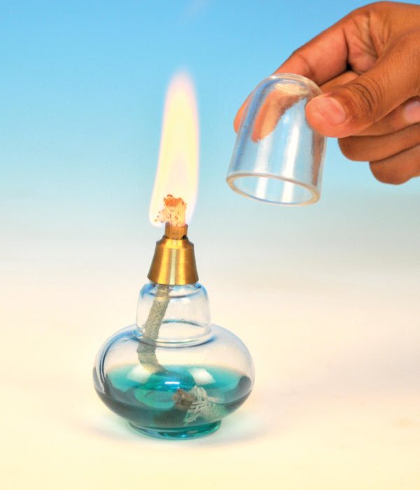Spirit Lamp Glass 60ml, with metal wick holder & glass stopper