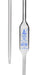 Pipette class 'B' 25ml, Borosilicate glass, bulb form, Blue