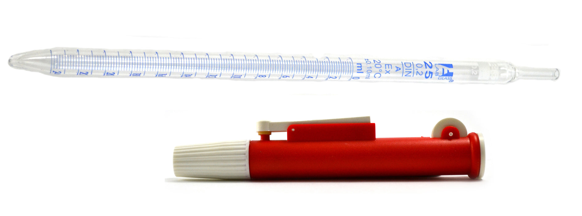 25.0ml Serological Pipette with Red 25.0ml Pipette Pump