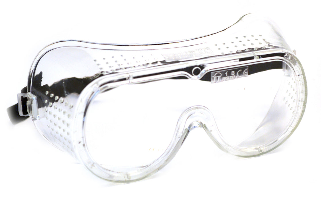 Eisco Labs Clear Safety Goggles - Vented with adjustable Elastic strap