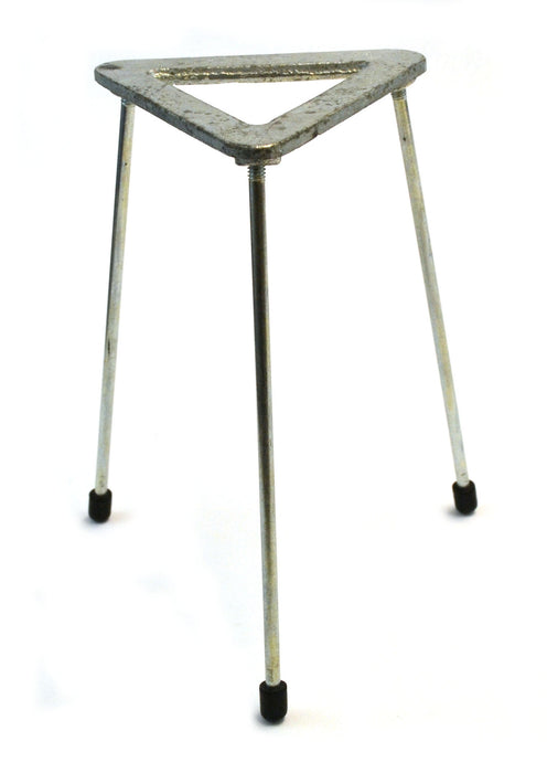 Tripod Stand - Triangular, Zinc plated cast iron top, OD 12cm, height 21cm.