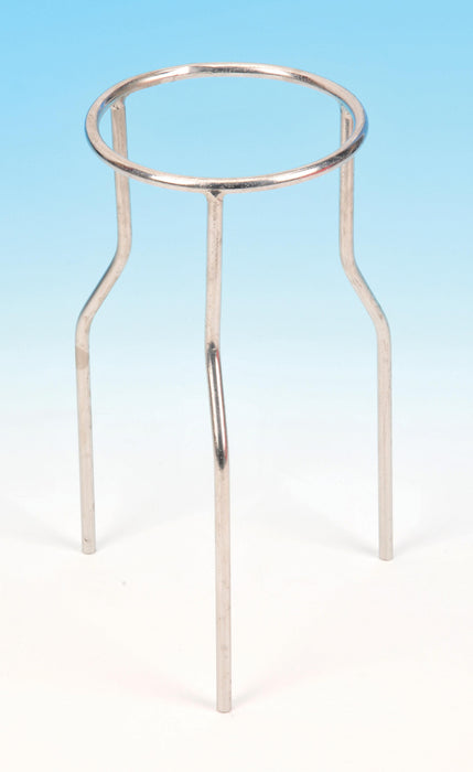 Stand Tripod - Circular, made of steel wire, nickel plated, Ring OD 80mm, height 210mm