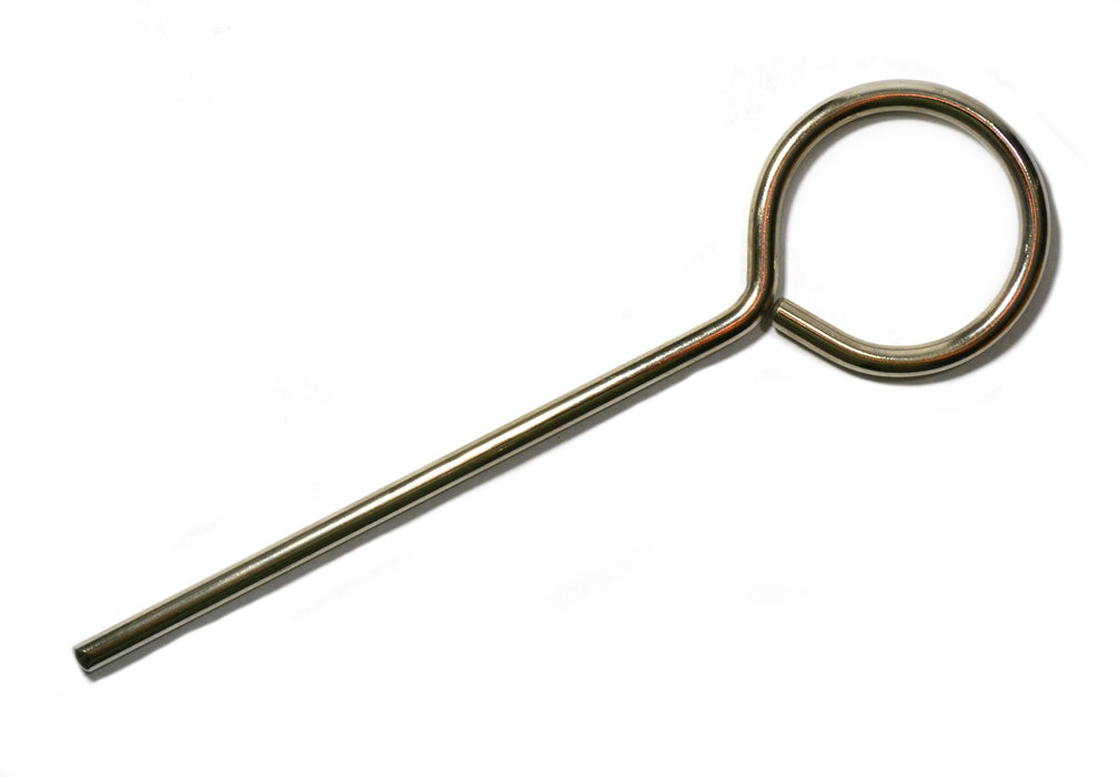 Retort Ring Closed, ID of ring 7cm, length of stem 14cm.